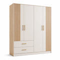 Armoire en bois et mélamine blanche 200x180x60cm