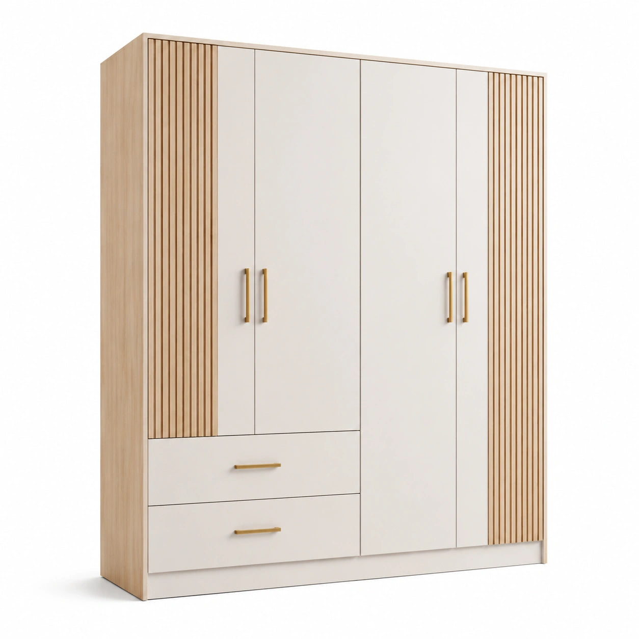 Armoire en bois et mélamine blanche 200x180x60cm