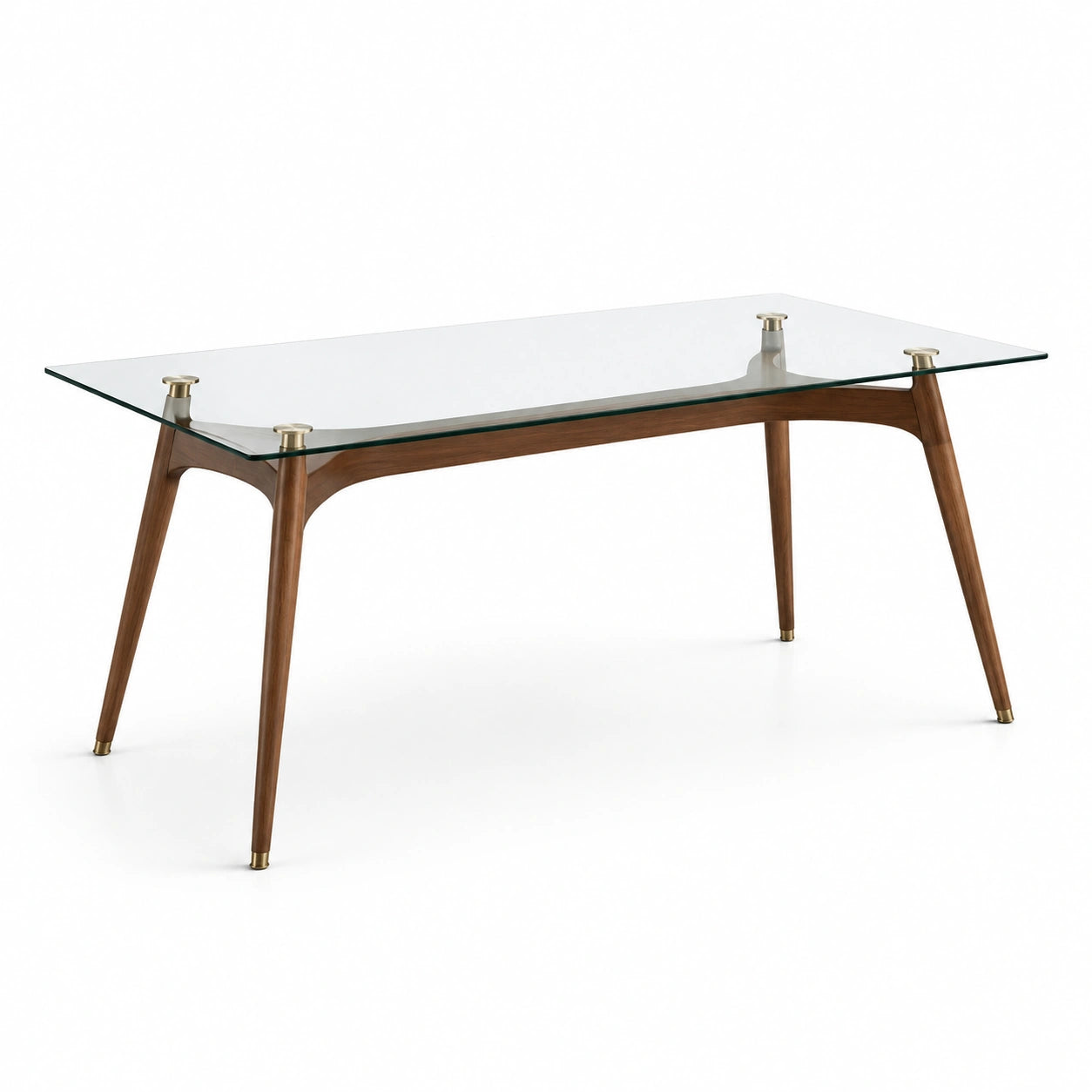 Table de salle à manger en bois et verre trempé