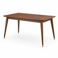 Table rectangulaire en bois de noyer et laiton