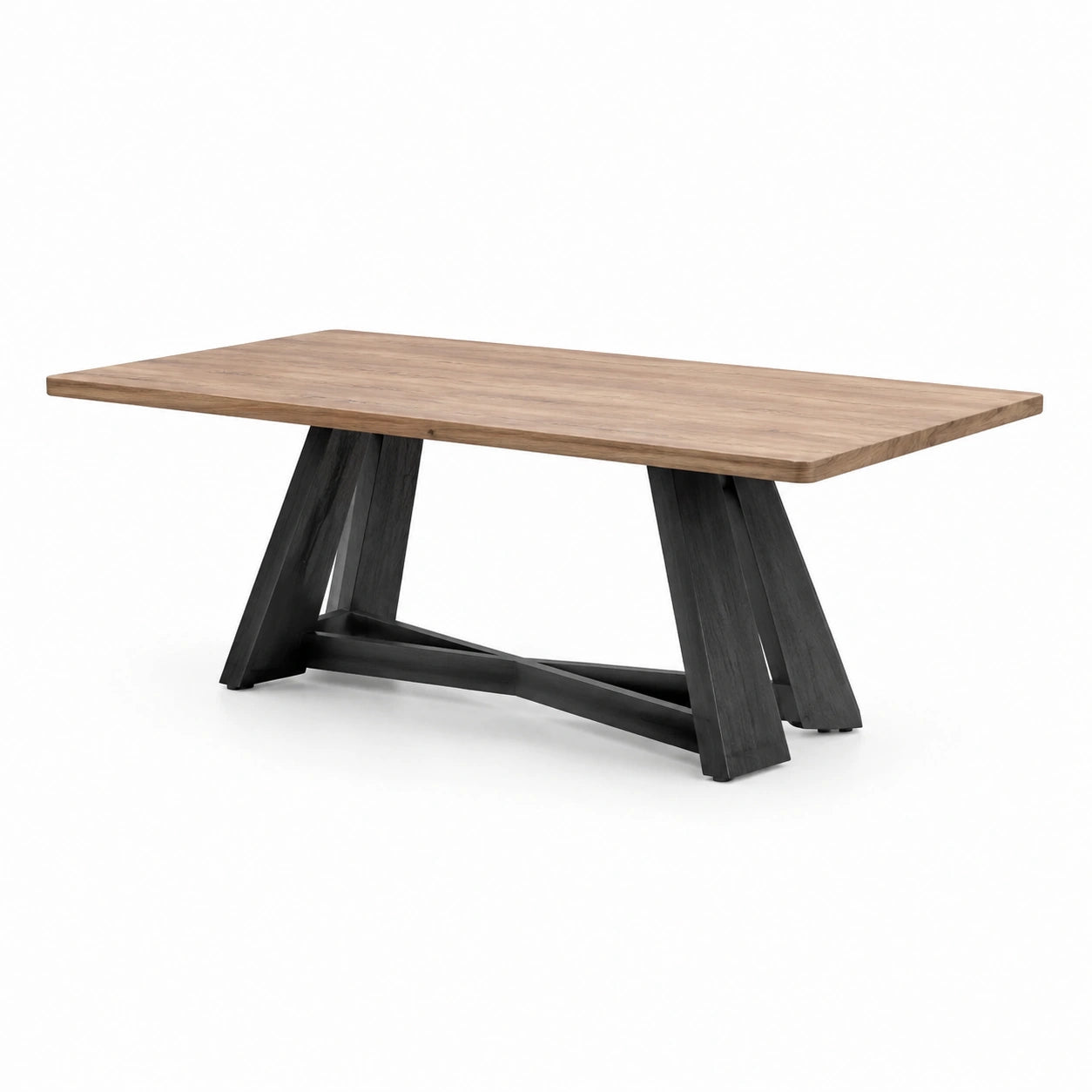 Table de salle à manger en bois et métal 200x100x76 cm