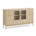 Buffet rectangulaire chêne/verre 160x40x85 cm