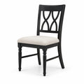 Chaise en bois noir avec assise en tissu beige
